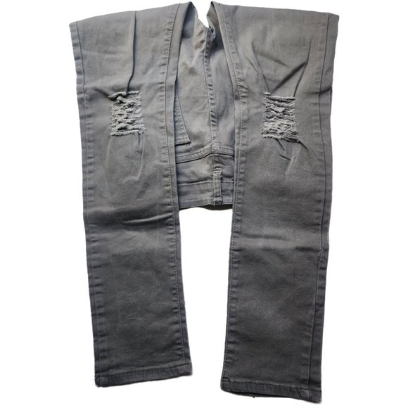 Qazel Vorrlon Sz 30 Grey Distressed Knee Womens Jeans - Picture 3 of 6